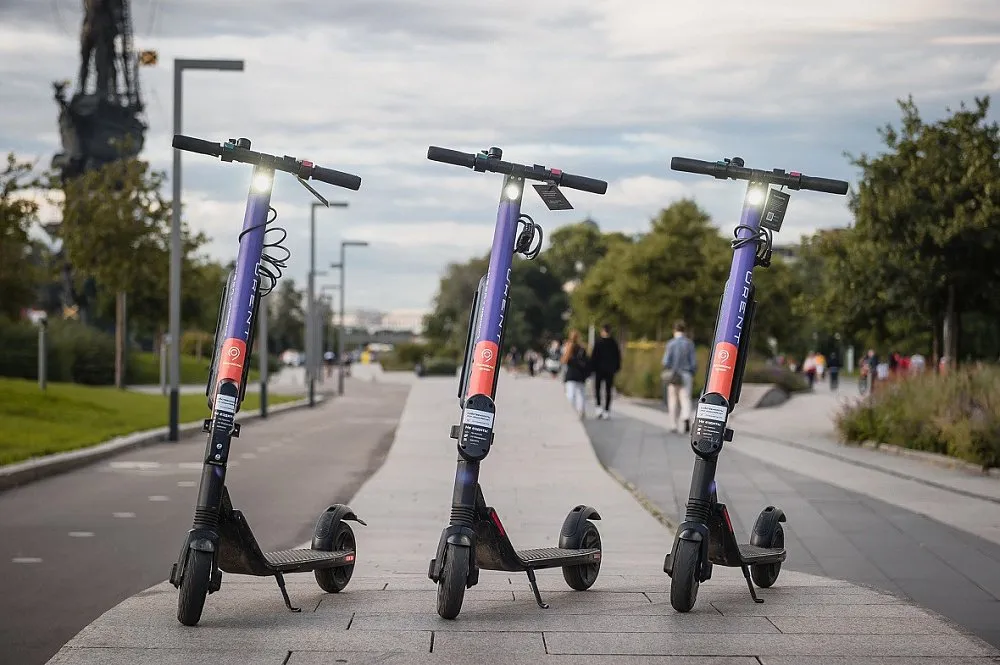 E-scooters ride in Moscow center