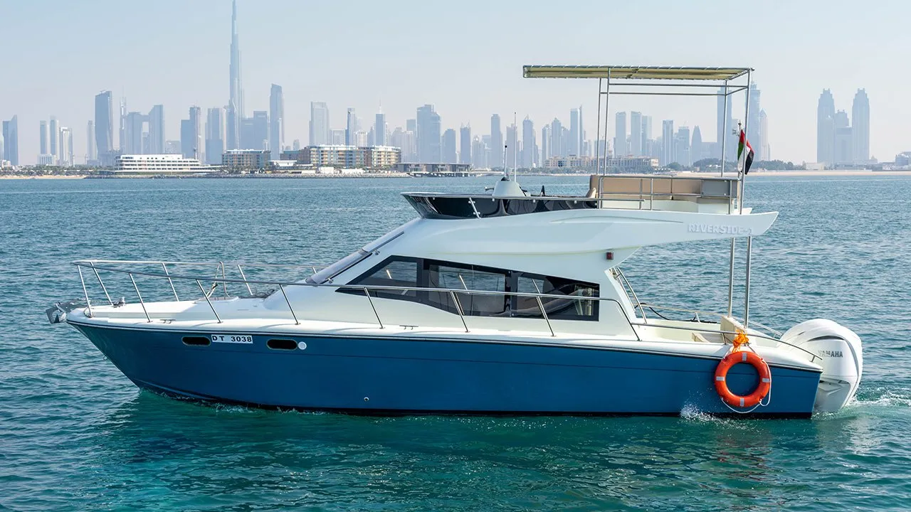 Cruise in style on 40ft Yamaha Yacht in Dubai - Free Transfer, Unlimited Alcohol & Soft Drinks